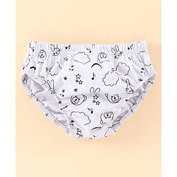 Babyhug 100% Cotton Breifs Pack of 3 - Blue Light Grey