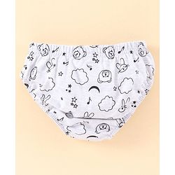 Babyhug 100% Cotton Breifs Pack of 3 - Blue Light Grey