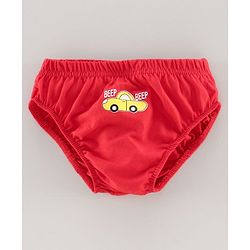 Babyhug 100% Cotton Brief Car Print Pack of 3 - Red White