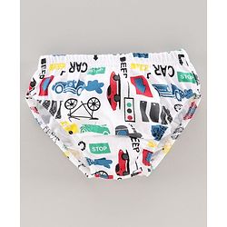 Babyhug 100% Cotton Brief Car Print Pack of 3 - Red White