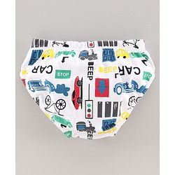 Babyhug 100% Cotton Brief Car Print Pack of 3 - Red White