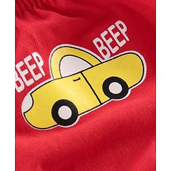 Babyhug 100% Cotton Brief Car Print Pack of 3 - Red White