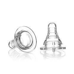 Babyhug Standard Neck Silicone Nipple Medium Flow - Pack of 2