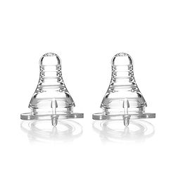 Babyhug Standard Neck Silicone Nipple Medium Flow - Pack of 2