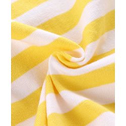 Babyhug Half Sleeves Bio Wash Striped Tee Whale Print - Yellow