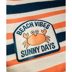 Babyhug Half Sleeves Bio Wash Striped Tee  - Navy Stripes