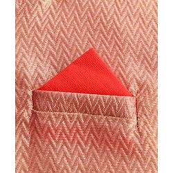 Babyhug Full Sleeves Kurta Payjama Set Witb Waistcoat - Red Golden