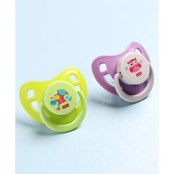 Babyhug Pacifier with PP Case Pack of 2 - Purple Green