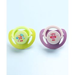 Babyhug Pacifier with PP Case Pack of 2 - Purple Green