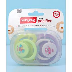 Babyhug Pacifier with PP Case Pack of 2 - Purple Green
