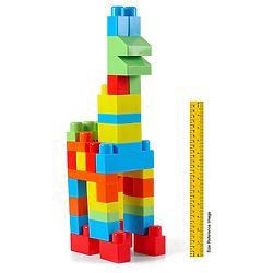 Babyhug Premium 40 Pcs Mega Size First Builders Toddler Blocks| Building and Construction Interlocking Jumbo Blocks with Big Building Storage Bag| Educational and Learning Toy for Pre-School Children| BIS Certified| Non-Toxic
