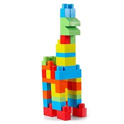 Babyhug Premium 40 Pcs Mega Size First Builders Toddler Blocks| Building and Construction Interlocking Jumbo Blocks with Big Building Storage Bag| Educational and Learning Toy for Pre-School Children| BIS Certified| Non-Toxic