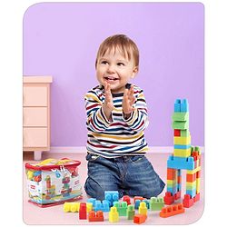 Babyhug Premium 40 Pcs Mega Size First Builders Toddler Blocks| Building and Construction Interlocking Jumbo Blocks with Big Building Storage Bag| Educational and Learning Toy for Pre-School Children| BIS Certified| Non-Toxic