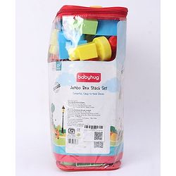 Babyhug Premium 40 Pcs Mega Size First Builders Toddler Blocks| Building and Construction Interlocking Jumbo Blocks with Big Building Storage Bag| Educational and Learning Toy for Pre-School Children| BIS Certified| Non-Toxic