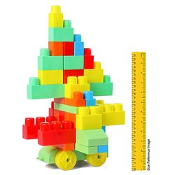 Babyhug Premium 40 Pcs Mega Size First Builders Toddler Blocks| Building and Construction Interlocking Jumbo Blocks with Big Building Storage Bag| Educational and Learning Toy for Pre-School Children| BIS Certified| Non-Toxic
