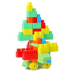 Babyhug Premium 40 Pcs Mega Size First Builders Toddler Blocks| Building and Construction Interlocking Jumbo Blocks with Big Building Storage Bag| Educational and Learning Toy for Pre-School Children| BIS Certified| Non-Toxic
