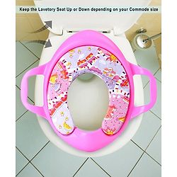 Babyhug Cushioned Potty Training Seat With Handle - Pink