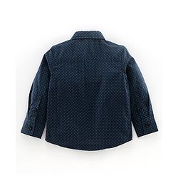 Babyhug Full Sleeves Party Shirt with Bow - Navy Blue