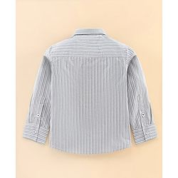 Babyhug Full Sleeves Party Shirt with Tie - Grey