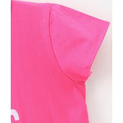 Babyhug Short Sleeves Frock Star & Text Print - Pink