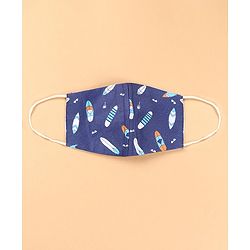 Babyhug Anti Viral Carbon Filter Face Mask Sea Print Pack Of 2 - Blue White