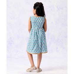 Babyhug Sleeveless Printed Ethnic Dress - Blue