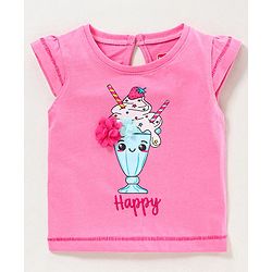 Babyhug Half Sleeves Top Printed - Pink