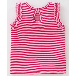 Babyhug Sleeveless Printed & Striped Tops Pack of 2 - Pink
