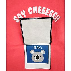 Babyhug Half Sleeves Tee Say Cheese Print - Red