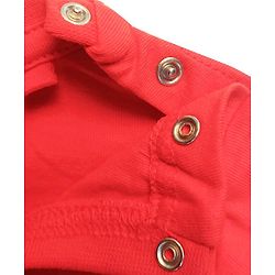 Babyhug Half Sleeves Tee Space Embroidery - Red