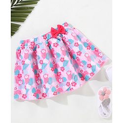 Babyhug Mid Thigh Skirt Floral Print - Pink