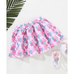 Babyhug Mid Thigh Skirt Floral Print - Pink