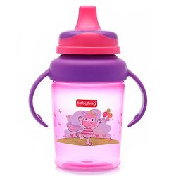 Babyhug 3 in 1 Anti Colic Nipple Spout and Straw Sipper Pink - 270 ml