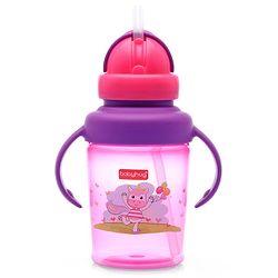 Babyhug 3 in 1 Anti Colic Nipple Spout and Straw Sipper Pink - 270 ml