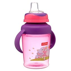 Babyhug 3 in 1 Anti Colic Nipple Spout and Straw Sipper Pink - 270 ml