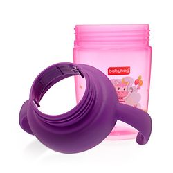 Babyhug 3 in 1 Anti Colic Nipple Spout and Straw Sipper Pink - 270 ml