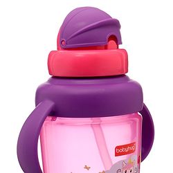 Babyhug 3 in 1 Anti Colic Nipple Spout and Straw Sipper Pink - 270 ml