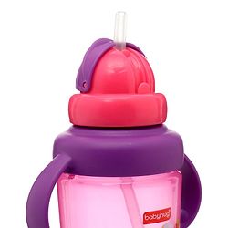 Babyhug 3 in 1 Anti Colic Nipple Spout and Straw Sipper Pink - 270 ml
