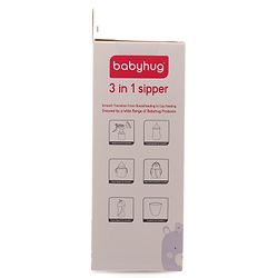 Babyhug 3 in 1 Anti Colic Nipple Spout and Straw Sipper Pink - 270 ml