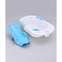 Babyhug Dolphin Bath Tub With Sling - Blue