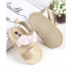 Cute Walk by Babyhug Sandals Style Booties Bow Applique - Brown