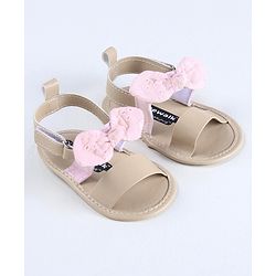 Cute Walk by Babyhug Sandals Style Booties Bow Applique - Brown