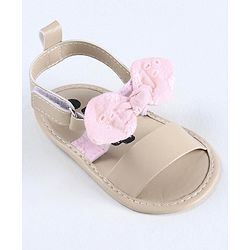 Cute Walk by Babyhug Sandals Style Booties Bow Applique - Brown