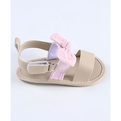 Cute Walk by Babyhug Sandals Style Booties Bow Applique - Brown