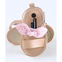 Cute Walk by Babyhug Sandals Style Booties Bow Applique - Brown