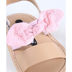 Cute Walk by Babyhug Sandals Style Booties Bow Applique - Brown