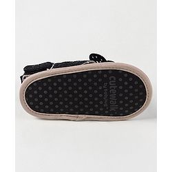 Cute Walk by Babyhug Booties with Butterfly Applique - Black