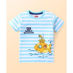 Babyhug Half Sleeves Tee Submarine Print - Blue