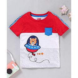 Babyhug Half Sleeves Printed Tee - Red