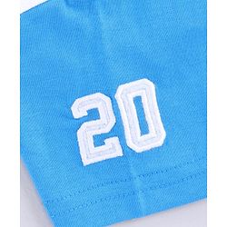 Babyhug Raglan Half Sleeves Biowashed Tee Speedway Print - Blue White